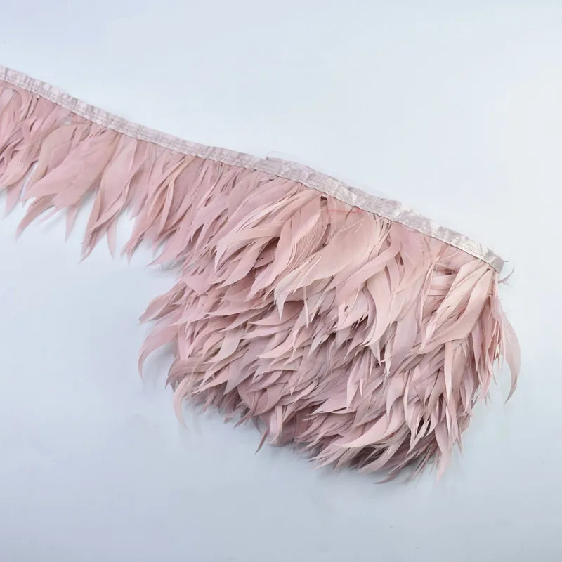 

10Meter/Lot Leather Pink Shred Goose Feathers Trims Ribbon Geese White Pheasant Feathers for Crafts Wedding Feathers Decoration