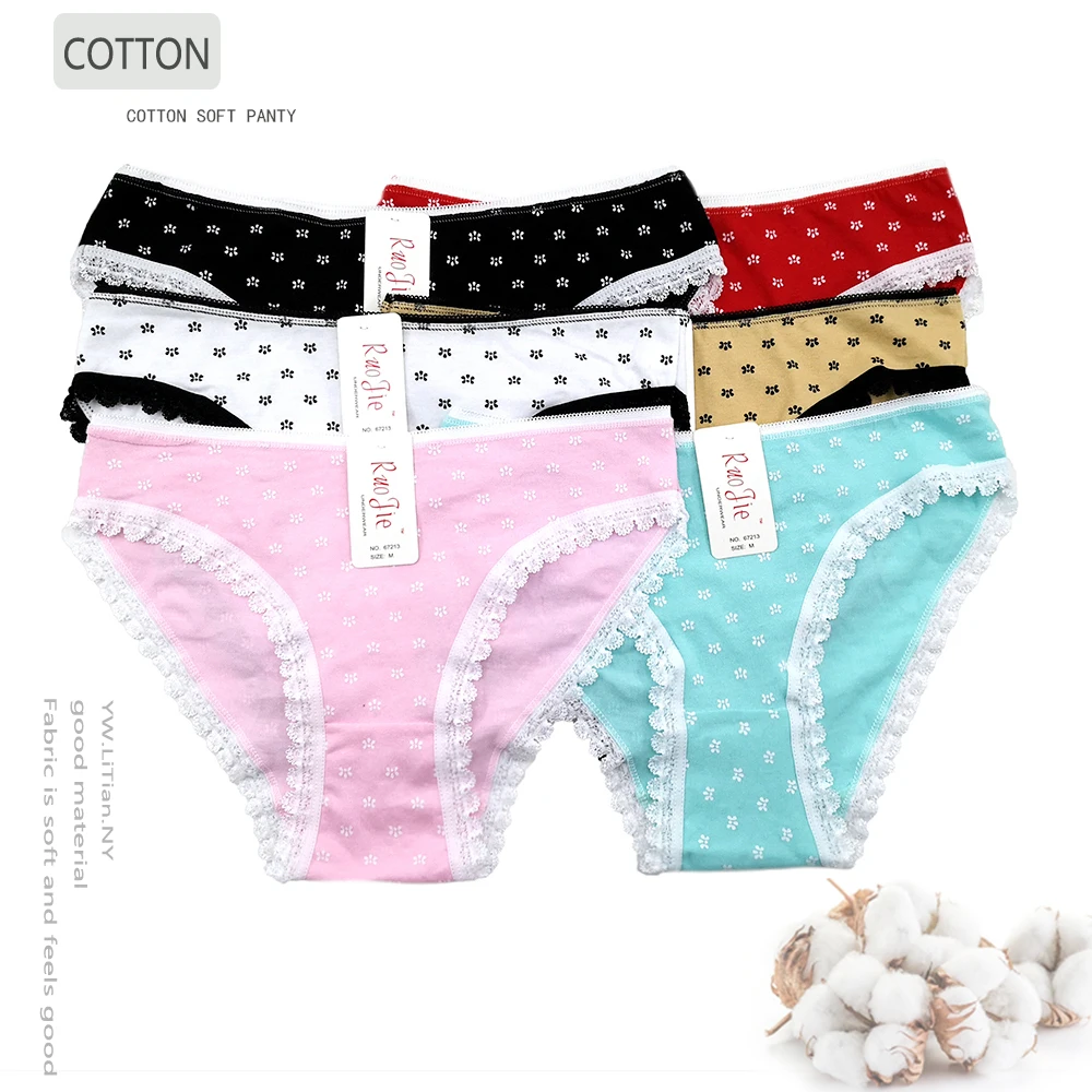 Хлопковые женские трусики в горошек симпатичное женское нижнее белье удобные