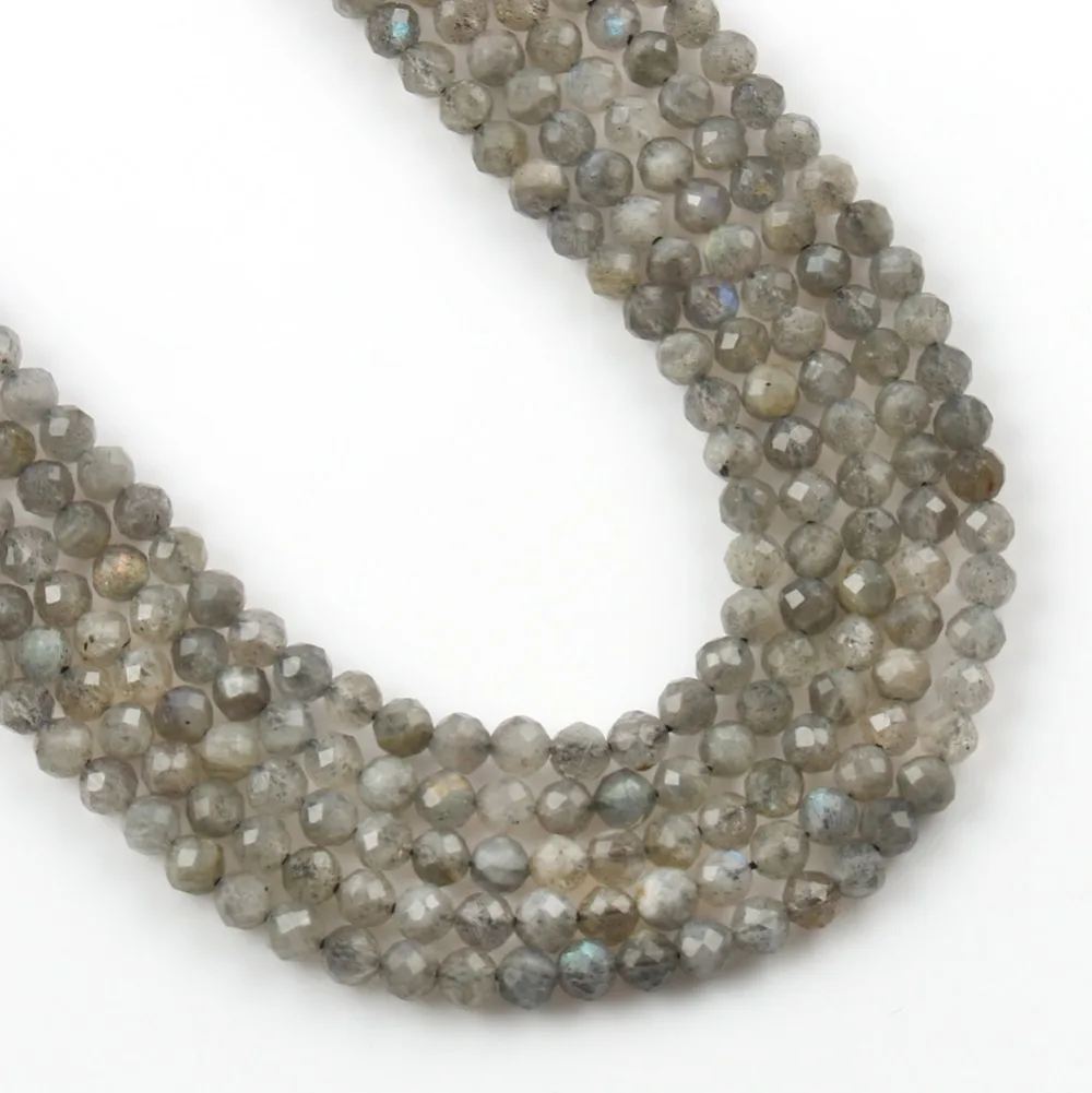 AA+ Natürlicher grauer Labradorit, facettierte lose Perlen für Schmuckherstellung, DIY, Weihnachtsgeschenk, Armbänder, 38,1 cm, winzige Steinperle, 2/3/4 mm – Detail 6