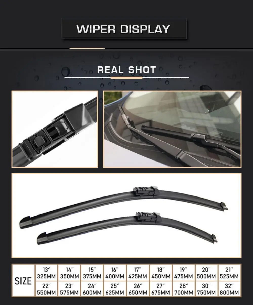 Wiper Front & Rear Wiper Blades Set For Toyota C-HR CHR 2016 2017 2018 2019 2020 Windshield Windscreen 26"16"14" low price auto glass