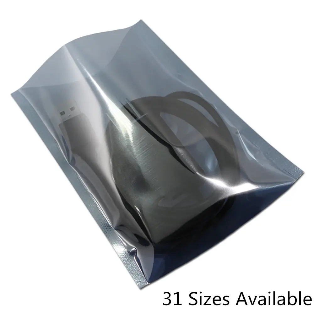 

100pcs/Lot Antistatic ESD Shielding Open Top Package Bag Heat Seal Moisture Proof Anti Static Pouch Bags for Electronic Supplies