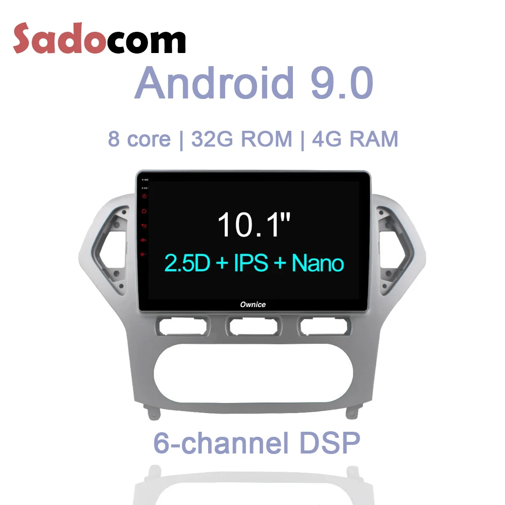 Sale DSP Android 9.0 32GB 4G RAM CAR DVD Player GPS Map DVR camera TPMS OBD2 Bluetooth TV RDS Radio Wifi For Ford Mondeo 2007 - 2010 0