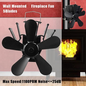 

Fireplace 5 Blade Heat Powered Stove Fan komin Log Wood Burner Eco Friendly Quiet Fan Home Efficient Heat Distribution