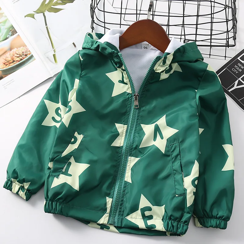 

Jlg03 Lettered Star CHILDREN'S Jacket 2020 Spring Children Casual Jacket Zip-up Shirt