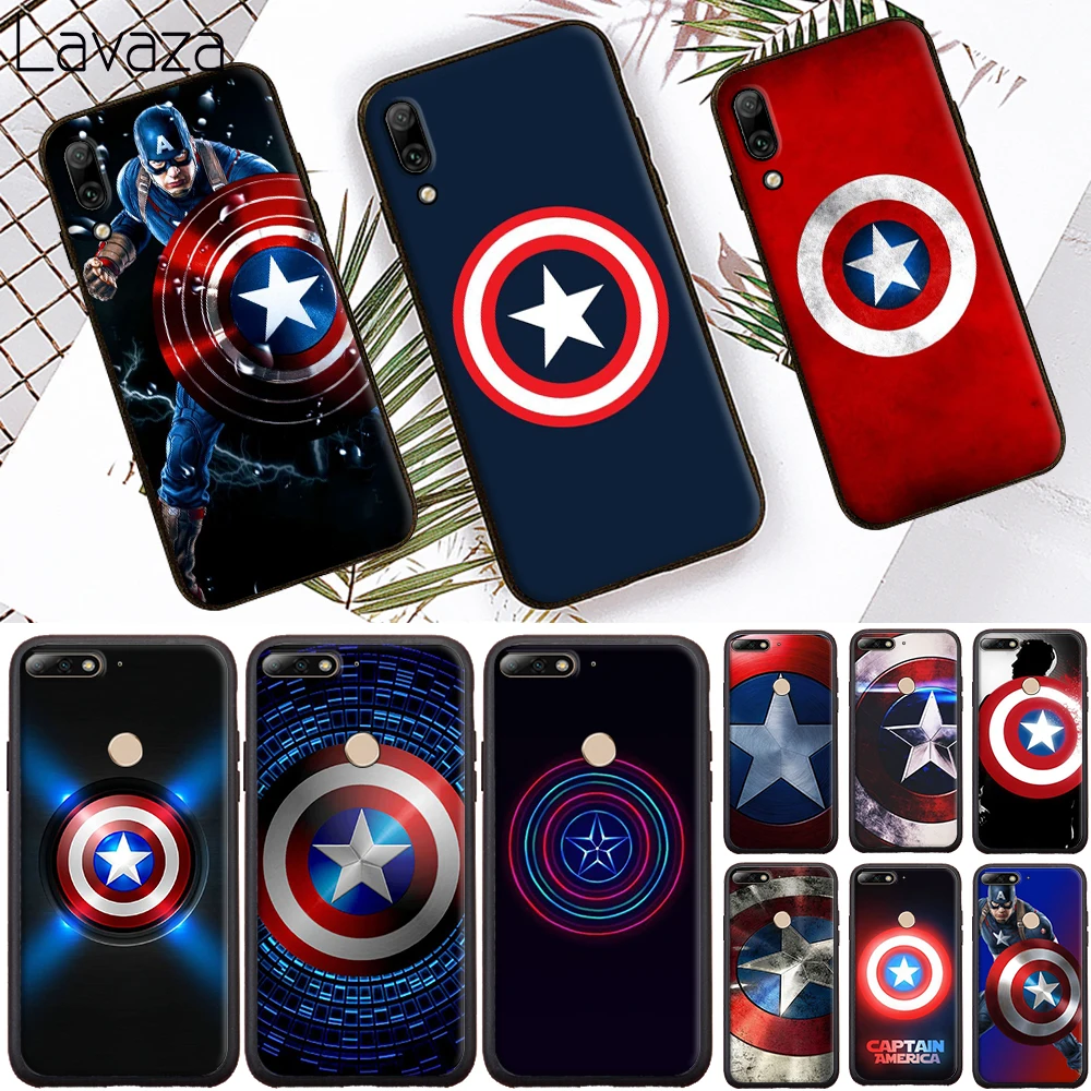Мягкий чехол Captain America Shield для Huawei Honor 6A 7A 8A 20 Pro 7C 8C 7 8X 8 9 10 lite 20S Note10 View |