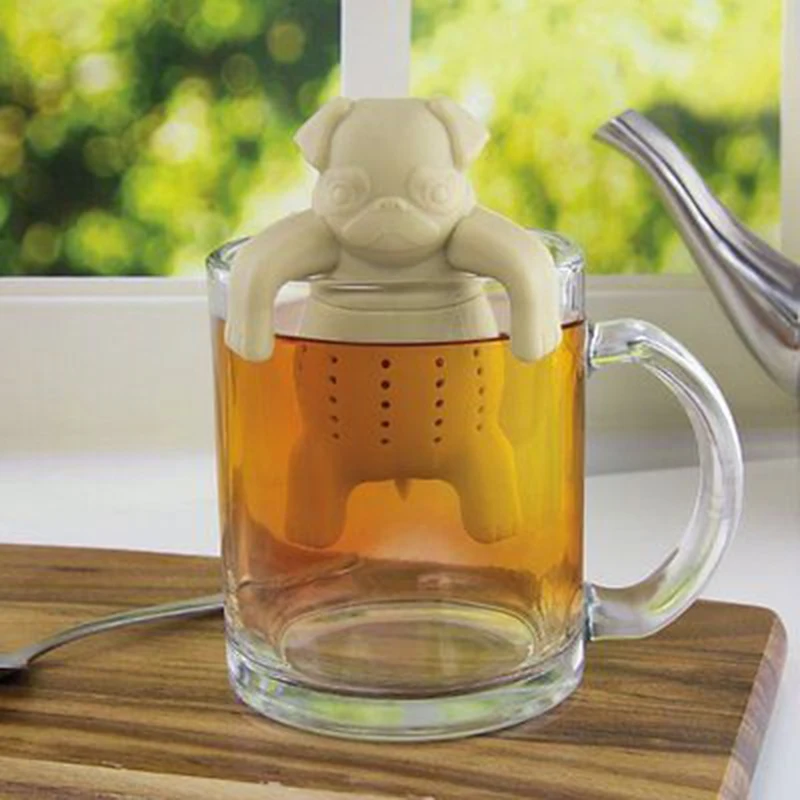 

Cute Silicone Pug Dog Tea Infuser Tea Filter Diffuser Reusable Tea Strainer Spice Loose Tea Leaf Herbal Tool Teapot