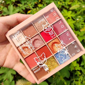 

16 Colors Glitter Eyeshadow Palette Natural Makeup Eyeshadow Bright/Warm Eye Makeup Glam Eyeshadow Base Nude Eyeshadow Set