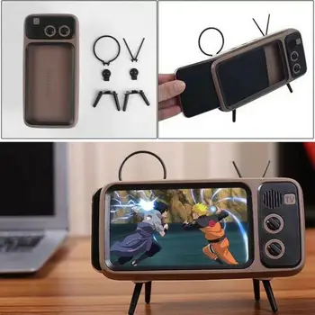 

Retro Portable Wireless Bluetooth Stereo Speaker Home TV Mobile Phone Bracket BT Speaker Audio Suitable For Smartphone