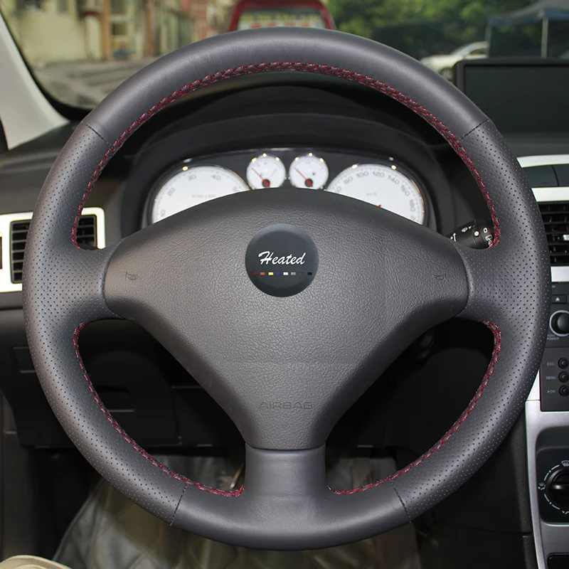 Чехол на руль из микрофибры с подогревом чехол для Peugeot 307|wheel steering cover|steering coverwheel |