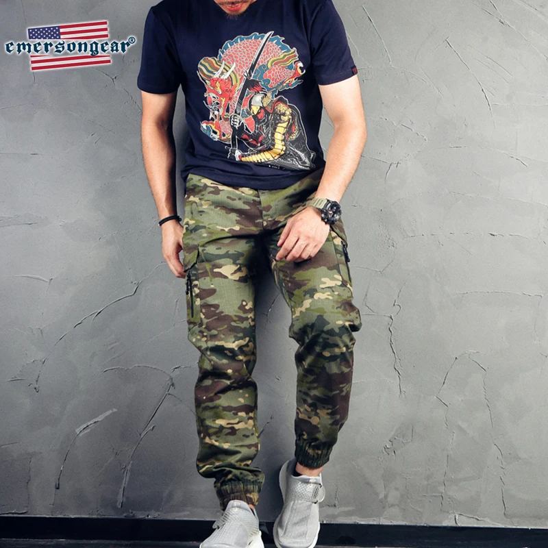 Брюки Emersongear мужские спортивные штаны Camoflage модные тактические брюки с ремешком