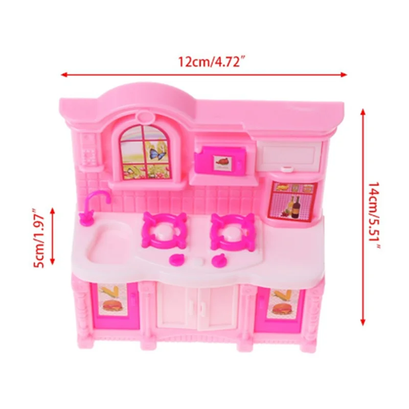 Princess Fashion Furniture Living Room TV Chair Sofa Home Theater Cabinet Accessories Pretend Play Game For Barbie Doll Kids Toy 5