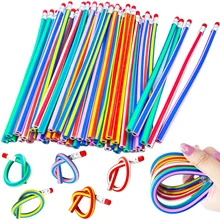 Crayons souples et flexibles avec gomme, 5 pièces, crayons pliables colorés pour enfants, fournitures de papeterie scolaires 