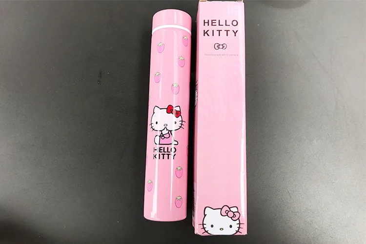 Милый мультфильм hello kitty 304 Термосы Из Нержавеющей Стали герметичная наружная портативная вакуумная колба длинная прямая чашка для женщин
