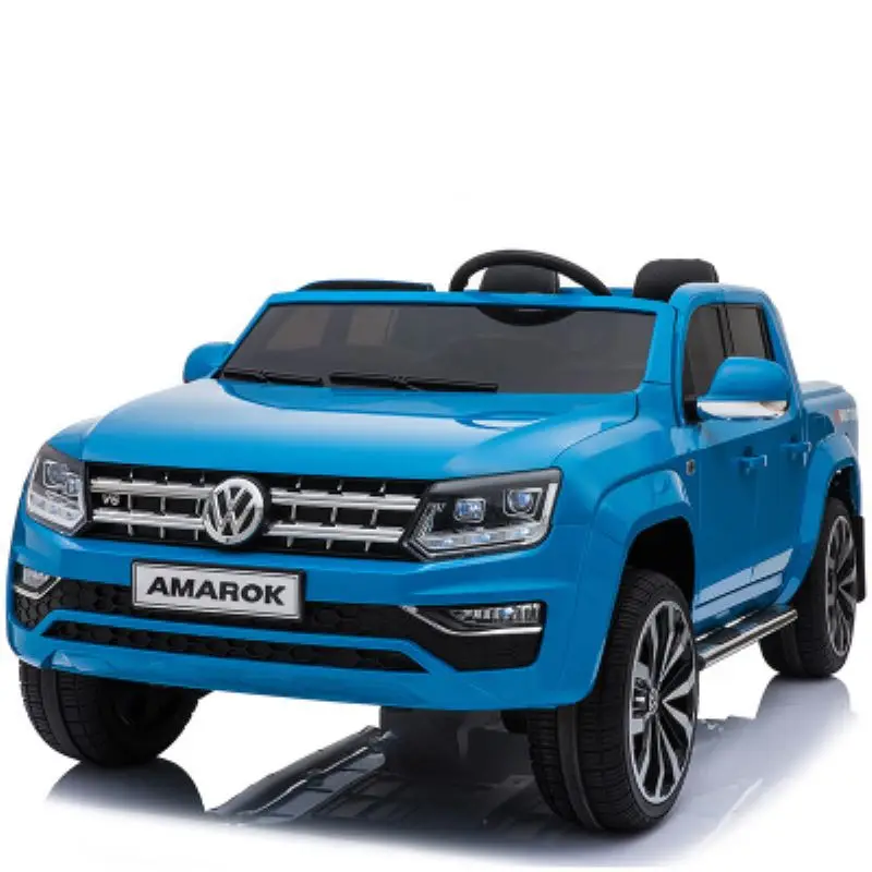 Volkswagen pickup Двухместный Детский Электрический автомобиль качели четырехколесный пульт дистанционного управления может сидеть человек автомобиль детская игрушка автомобиль - Цвет: Синий