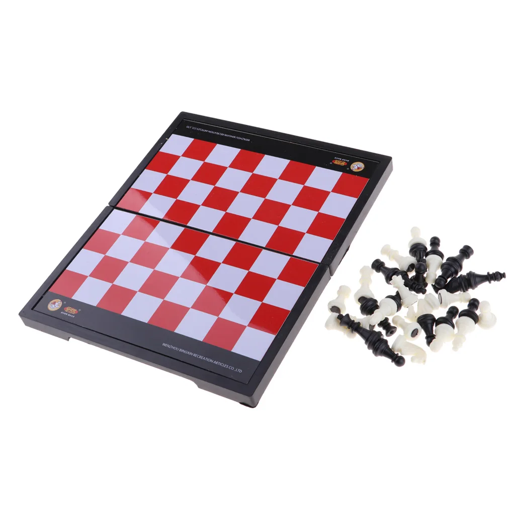 1 Set International Chess Board with Chess Pieces Toys Family Travel Games
