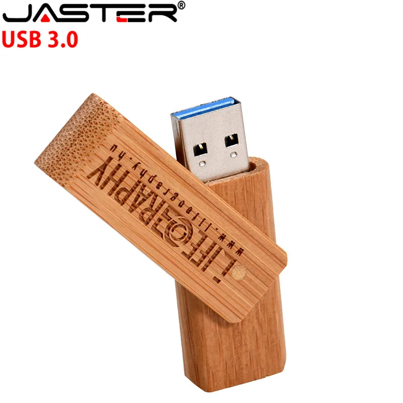 Jaster-madeira Rotary Usb Flash Drive Usb 3.0 Logotipo de Gravação a Laser Memory Stick Personalizado 4gb 8gb 16gb 32gb Presente - Imagem 5