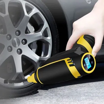

Small size hand held wireless air pump for car tire inflator with built-in battery digital LED easy carry air pump