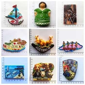 

Fridge Magnets Souvenir Maltese Guatemalan Mauritius Bahamas Africa Big Five Australia NewZealand Refrigerator Stickers Decor