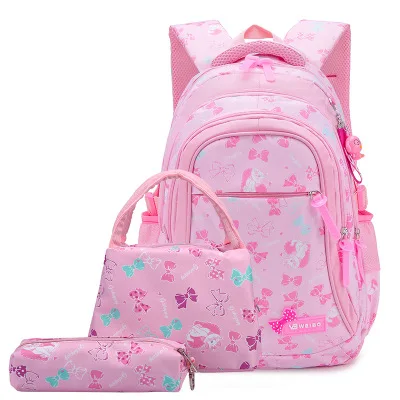 pink Beibaobao waterproof Children School Bags for Girls princess school Backpacks Kids Printing Backpacks set Schoolbag kids mochila - Цвет: pink