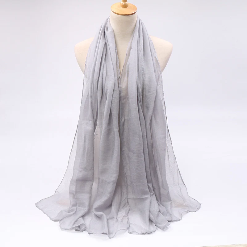 Горячая Распродажа, женские шарфы, простой хиджаб из вискозы, мягкие однотонные мусульманские шали, женский платок, модный тюрбан - Цвет: 26