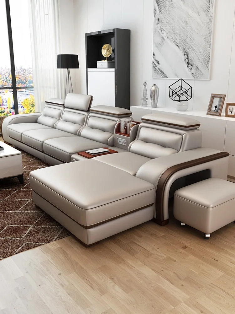 Modern style living room set real genuine leather sofa sectional sofa