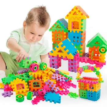 

Children DIY Large Square Plastic Insert Building Blocks Early Education Toys 108 Tablets