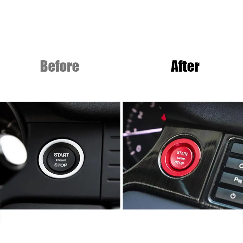 

Car Styling Decoration Sticker Car Start Engine Button Key Ring For Land Rover Jaguar Car Start Stop Button Car Key Ring Sticker