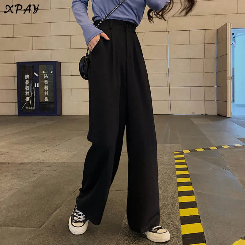 

New Arrival 2020 Summer Fashion Women High Waist Pants Vintage Ankle-Length Loose Long Pants Female Pleated Straight Pants