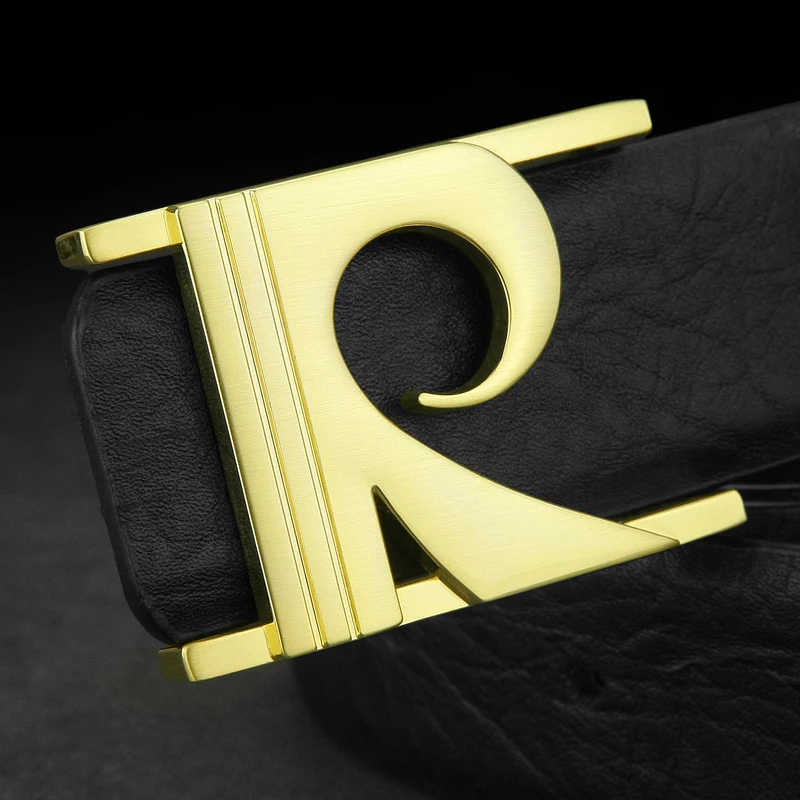 

R letter belt men genuine High Quality leather designer Black Waist Strap Casual cowskin full grain leather cintos masculinos