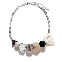 Акриловые массивные ожерелья и кулоны для женщин классическое колье-чокер геометрической формы ожерелья женские богемные колье бижутерия ювелирные изделия