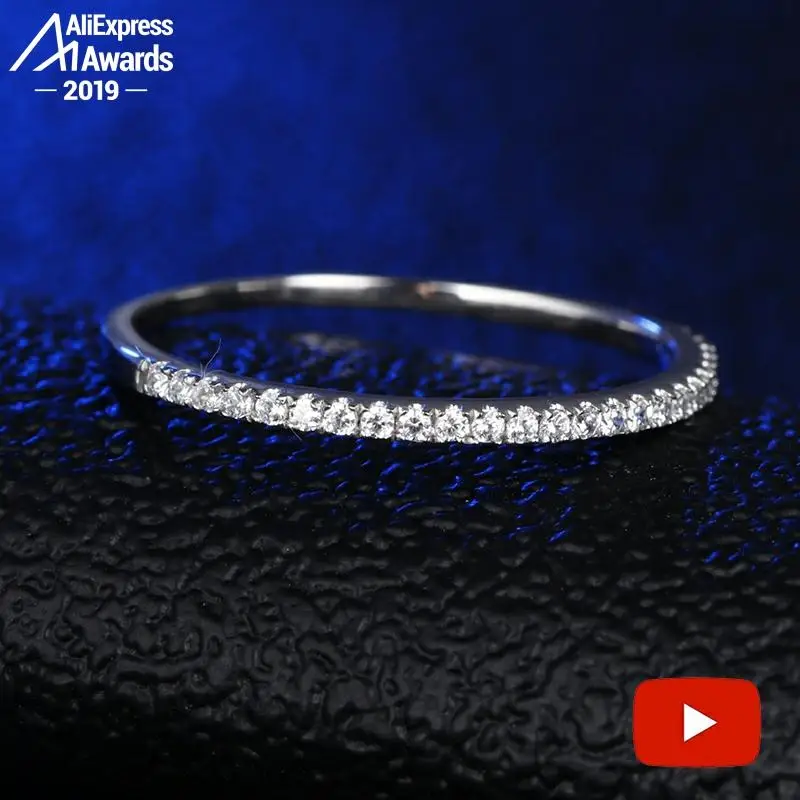 Кольцо с круглой огранкой из стерлингового серебра S925 пробы SONA Diamond Halo изящное