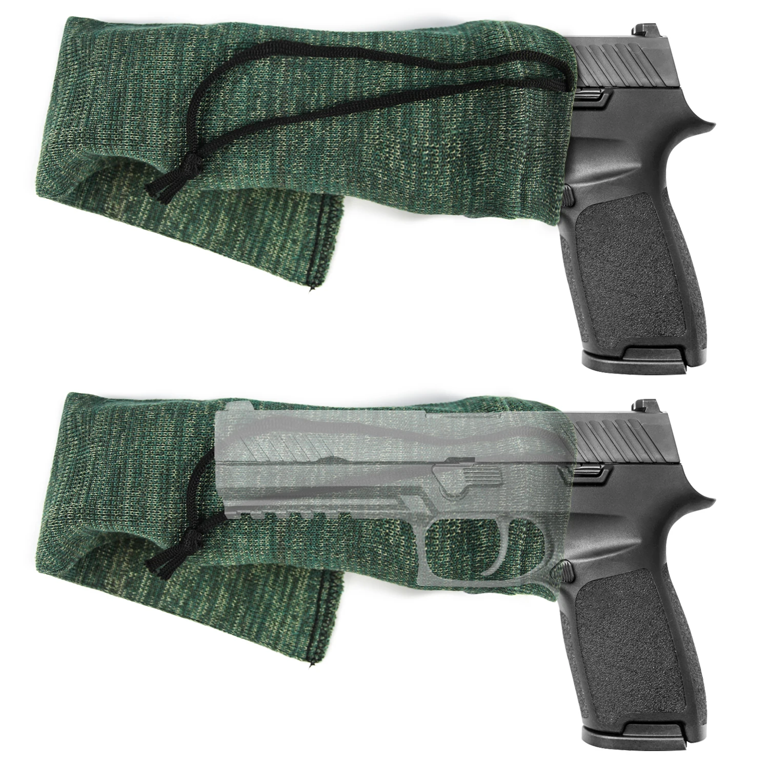 GUGULUZA 6 Packs Silicone Treated Handgun Gun Sock 14'' for Pistols