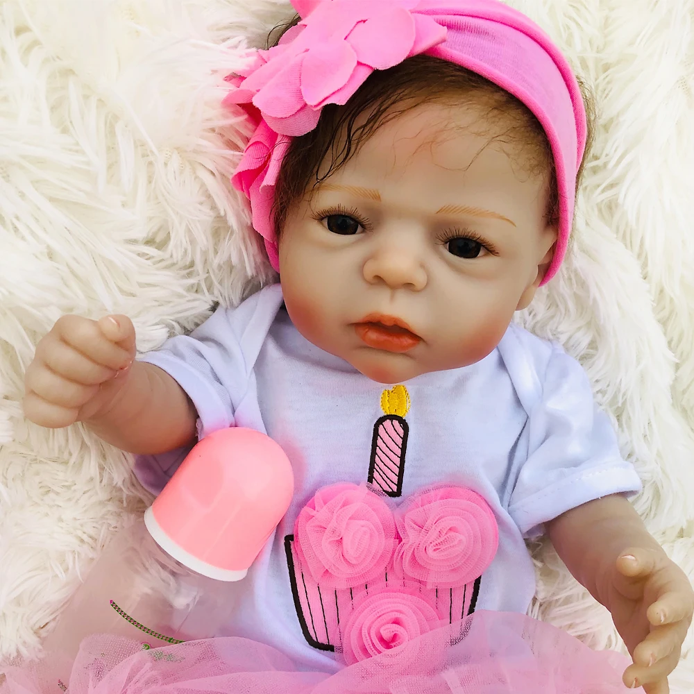 22 дюйма Bebes Reborn baby Doll полностью силиконовая виниловая Кукла reborn girl Реалистичная кукла-Новорожденный игрушка кукла для детского дня подарки