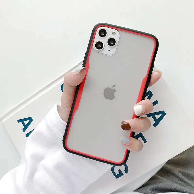 Противоударный цветной бампер Прозрачный чехол для телефона для iPhone 11Pro Max XR XS Max 8 7 6 6S Plus жесткий прозрачный чехол для iPhone 11 - Цвет: T3