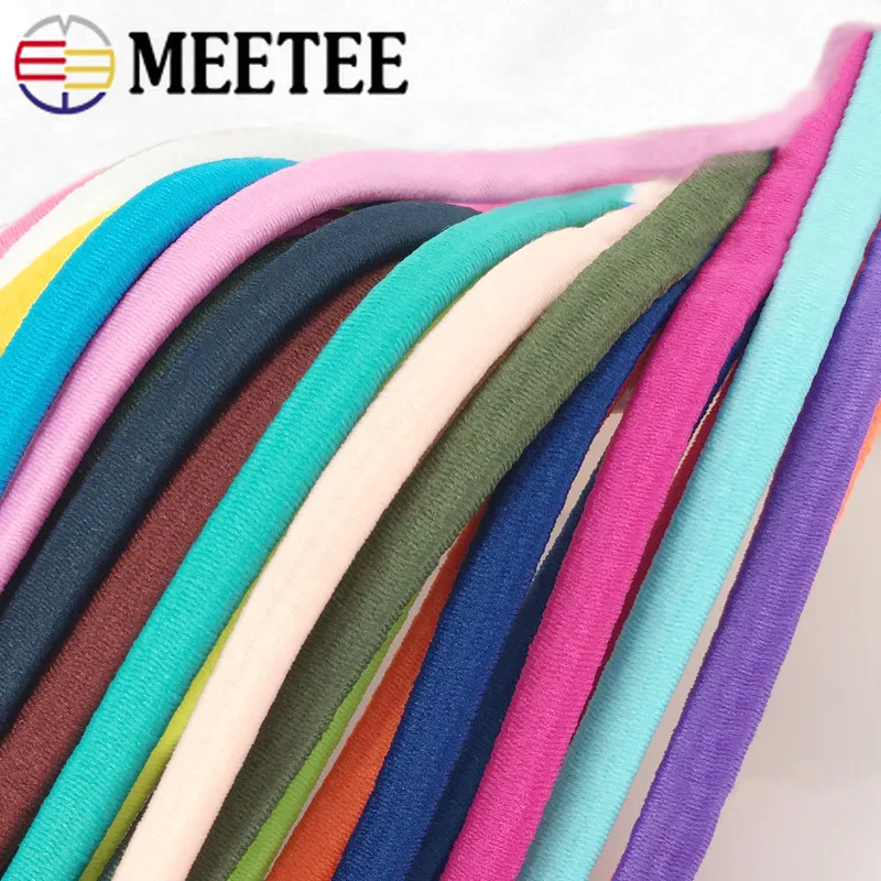 Meetee 5/10/20m 5mm Elastic Bands Thick Flat Rubber Rope Stretch Cords