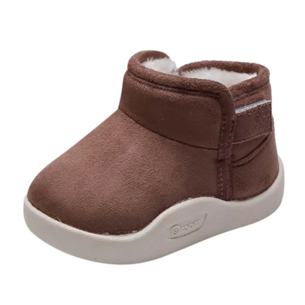 Детская обувь для маленьких мальчиков и девочек; однотонные зимние теплые короткие ботинки; zapatillas bebe deportiva# EW