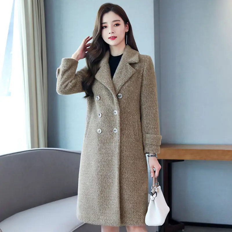 

Trench Coats Women Khaki Winter Outerwear Elegant Loose Womens Long Coats Leisure Style Retro Streetwear Solid Fashion 4XL