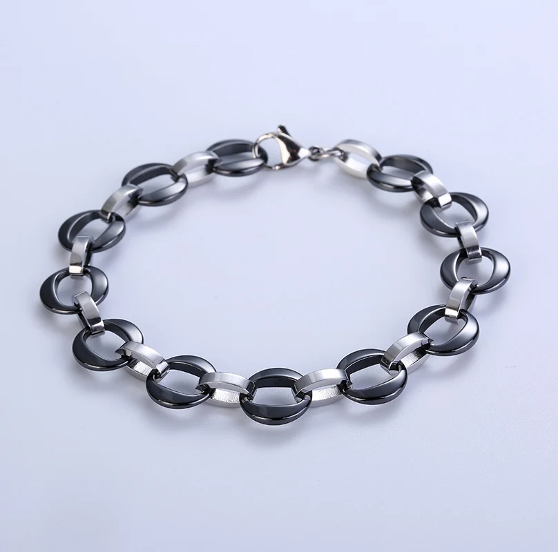 LOSTSOUL черный и белый модный элегантный керамический браслет из нержавеющей стали с простой застежкой женский ювелирный браслет с изображением феи