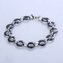 LOSTSOUL черный и белый модный элегантный керамический браслет из нержавеющей стали с простой застежкой женский ювелирный браслет с изображением феи