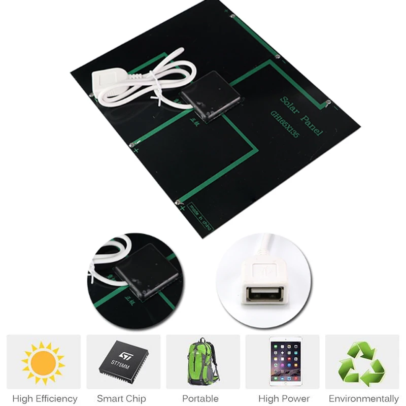 

USB Solar Power Panel Battery Bank 6V 3.6W Solar Panel Charger for Android Smart Phone Outdoor Camping Accessories