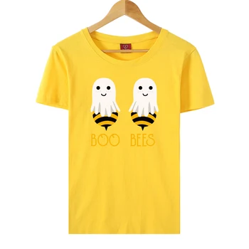 

Hillbilly Short Sleeve Women Halloween T Shirt Fashion Funny Halloween Eve Tee Shirts Boo Bees Couple Tshirts for Women Clothing