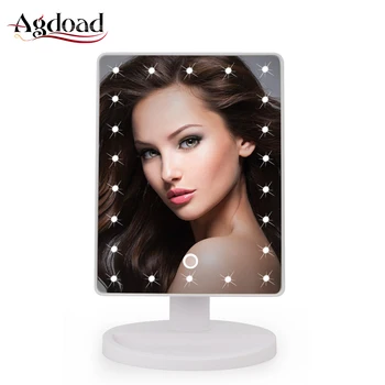 

22 LED Lights Touch Screen Makeup Mirror Table Desktop Adjustable Bright Adjustable LED Comestic Mirror