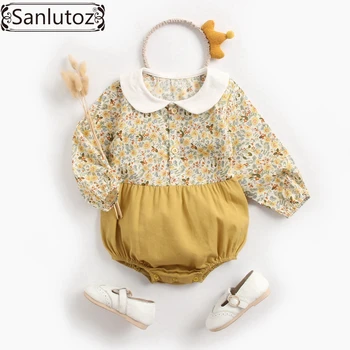 

Sanlutoz Baby Winter Clothes Long Sleeve Cotton Baby Girl Romper Floral Princess Baby Rompers Newborn Fashion
