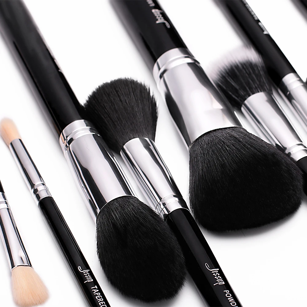 Jessup Pro 15pcs Makeup Brushes Set Black/Silver Cosmetic Make up Powder Foundation Eyeshadow Eyeliner Lip Brush Tool beauty 2