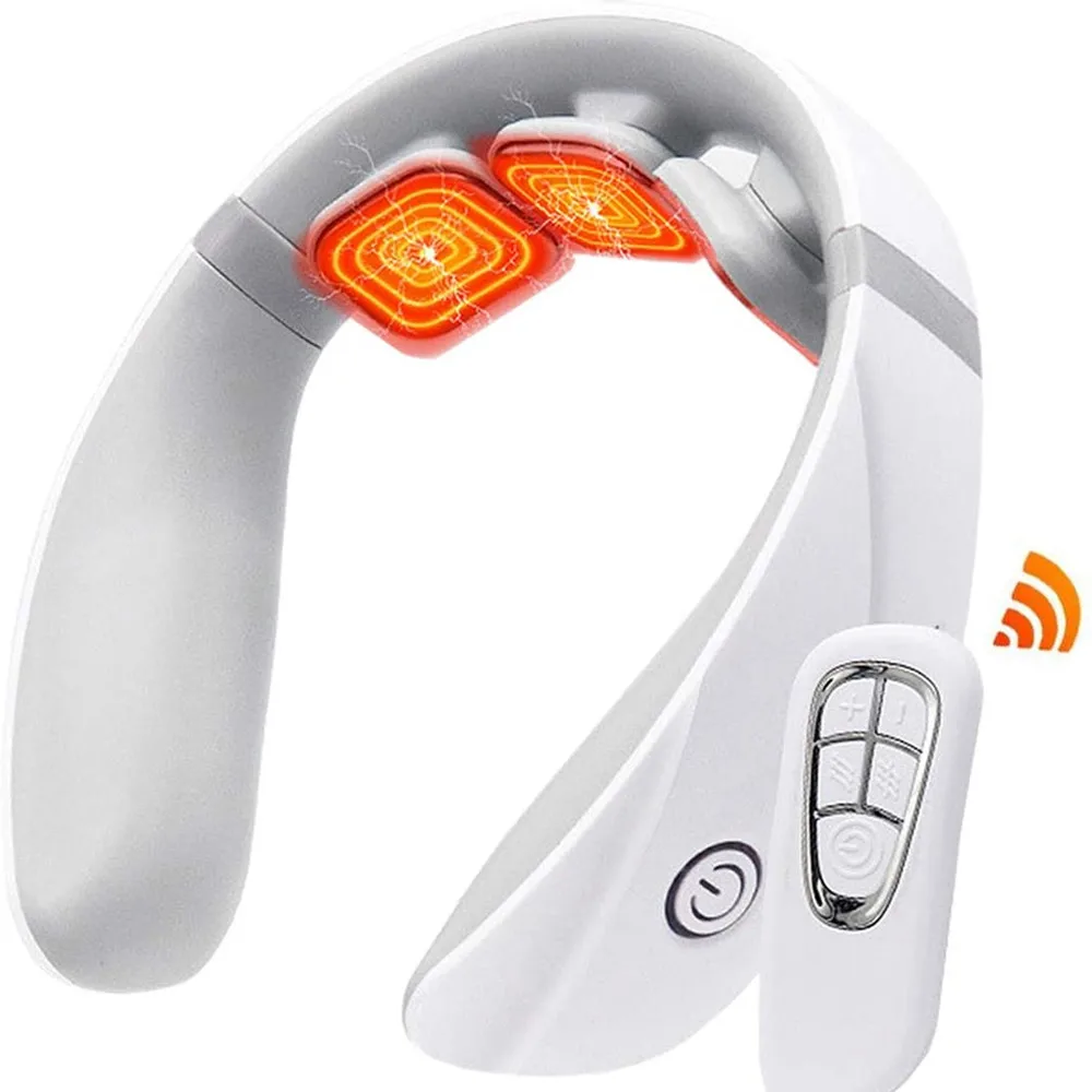 Electric Neck Massager & Pulse Back 4 Modes Power Control Far Infrared Heating Pain Relief Tool Electric Neck Back massager