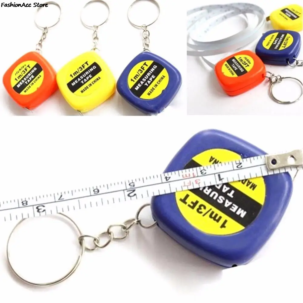 Mignon 1 mètre couleur aléatoire porte-clés porte-clés outil populaire Mini ruban à mesurer Portable porte-clés-aléatoire 