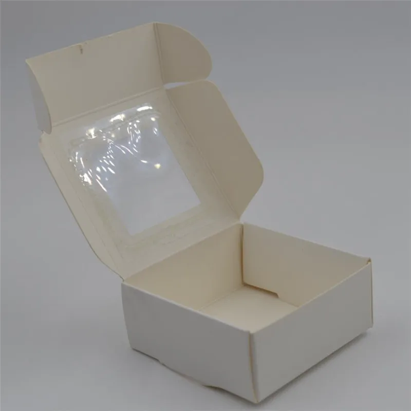 

50pcs Transparent PVC Window Candy Boxes White Paper Box Jewelry Gift Packaging Box Wedding Favors Box Small Black Cardboard Box