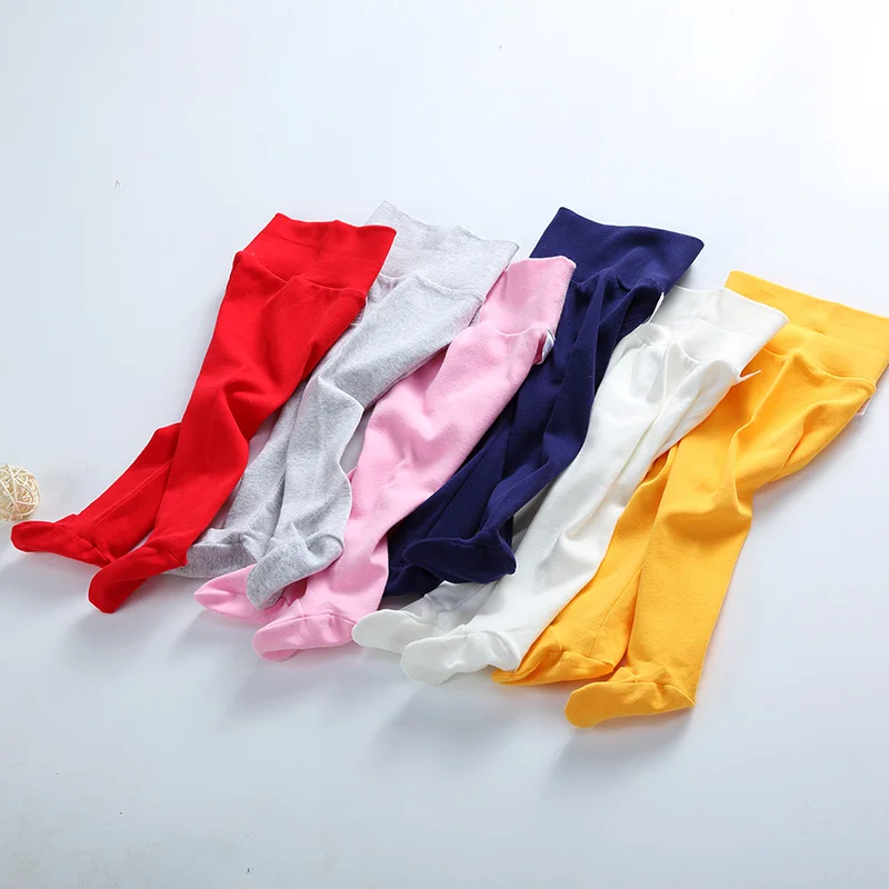 0m-36m Baby  High Waist Footed Pants Newborn Baby Boy Girl Leggings Infant Spring Autumn Pants Sleeper Baby Trousers pajama