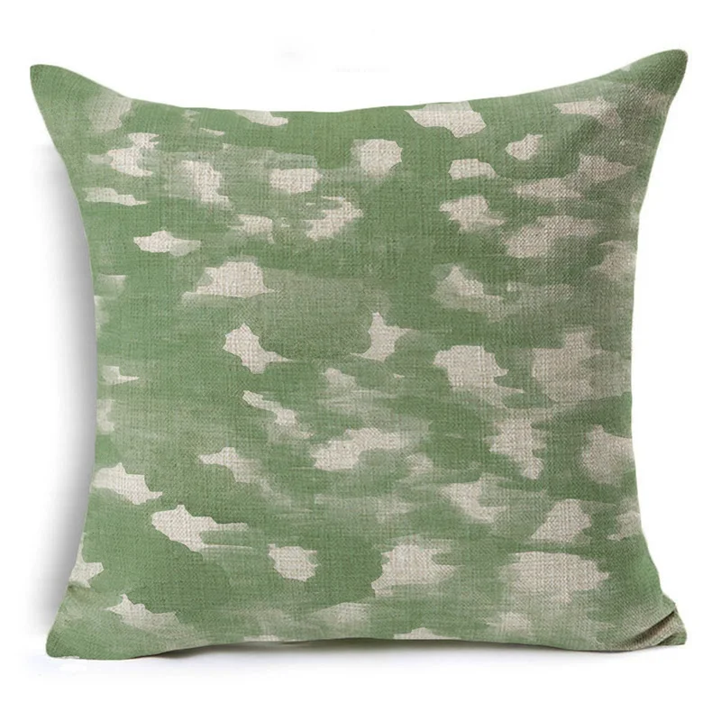 Leaf green decorative cushion cover flower pillowcase car sofa decorative pillowcase household pillow 45 x 45 cm