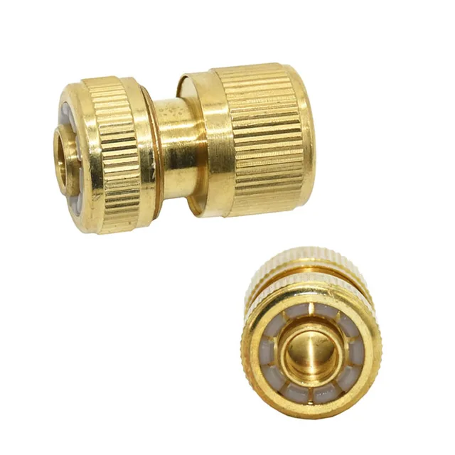 Sárgaréz 1/2 "Kerti Tömlő Gyors Csatlakozó 16 Mm -Es Waterstop Réz Öntöző Vízhez 1Db - Image 2